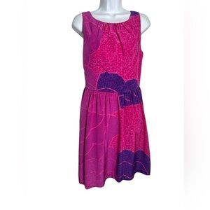 Trina‎ Turk dress size 4 stunning pink & purple 100% silk dress PERFECT 🩷🩷